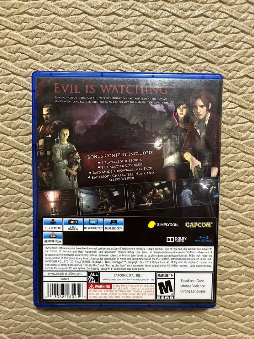 Resident Evil 2 Revelations PS4 Game (Category: PlayStation) located in Valenzuela. Submitted by carzia (Listing ID 1246500583, Image 2). Description: .