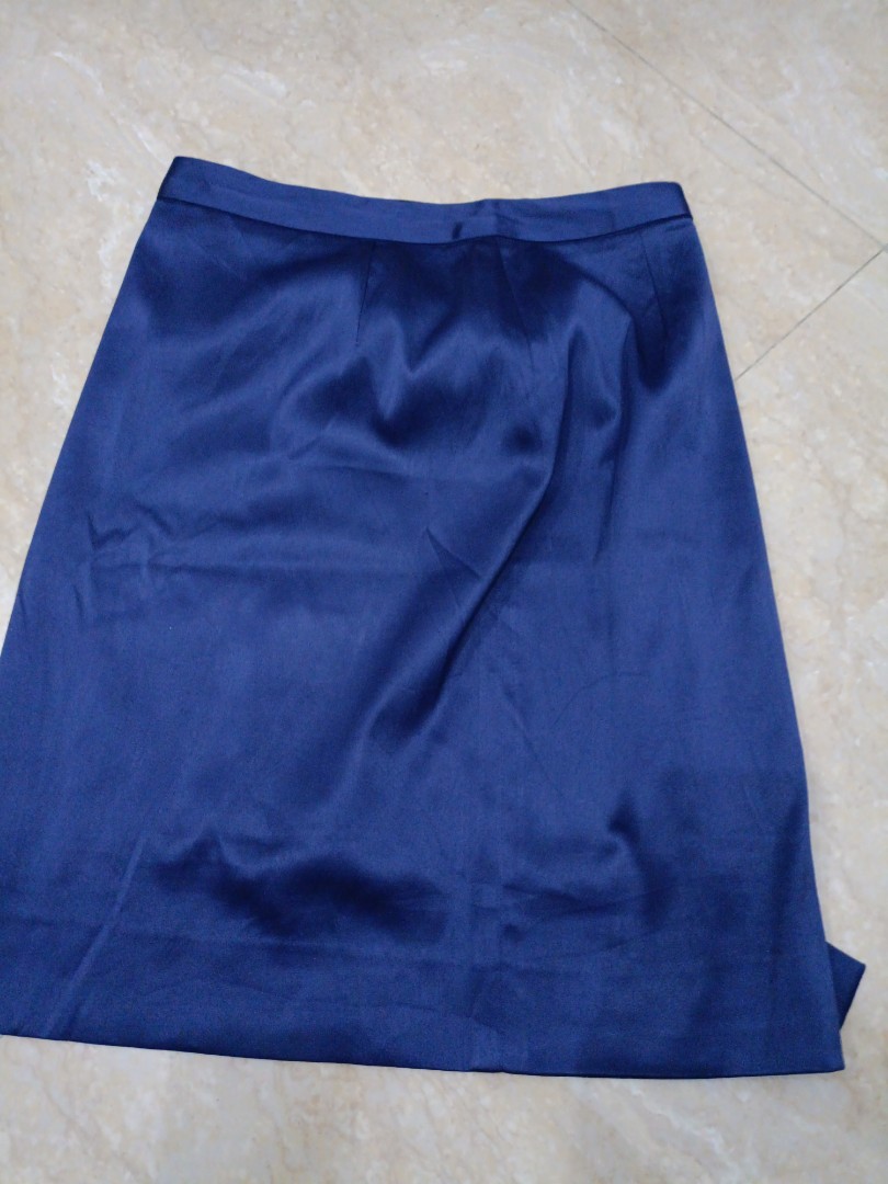 Rok Kantor Birel Rok Biru Elektrik Skirt Electric Blue Skirt Fesyen