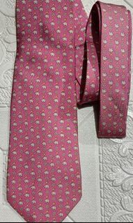 Salvatore Ferragamo Silk Necktie (Pink Flower Elephant)