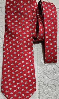 Salvatore Ferragamo Silk Necktie (Red Elephant)
