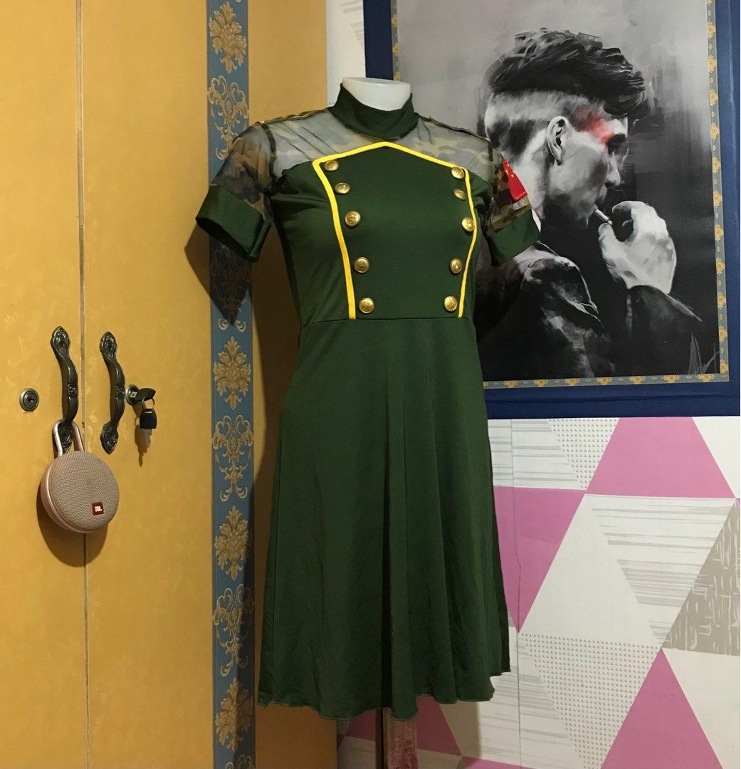 Sexy Uniform Playsuit Dress (Category: Dresses) located in Pasig City. Submitted by realityhits (Listing ID 1246562330, Image 2). Description: Condition: 9/10 Flaw: None Note: Not yet washed ang mga items… kayo na maglaba mga sissy. .