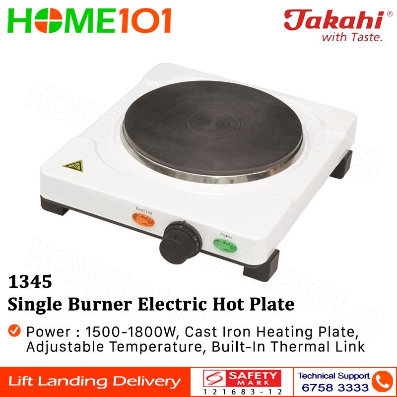 Takahi Single Burner Electric Hot Plate 1345, TV u0026 Home Appliances, Kitchen  Appliances, Cookers on Carousell