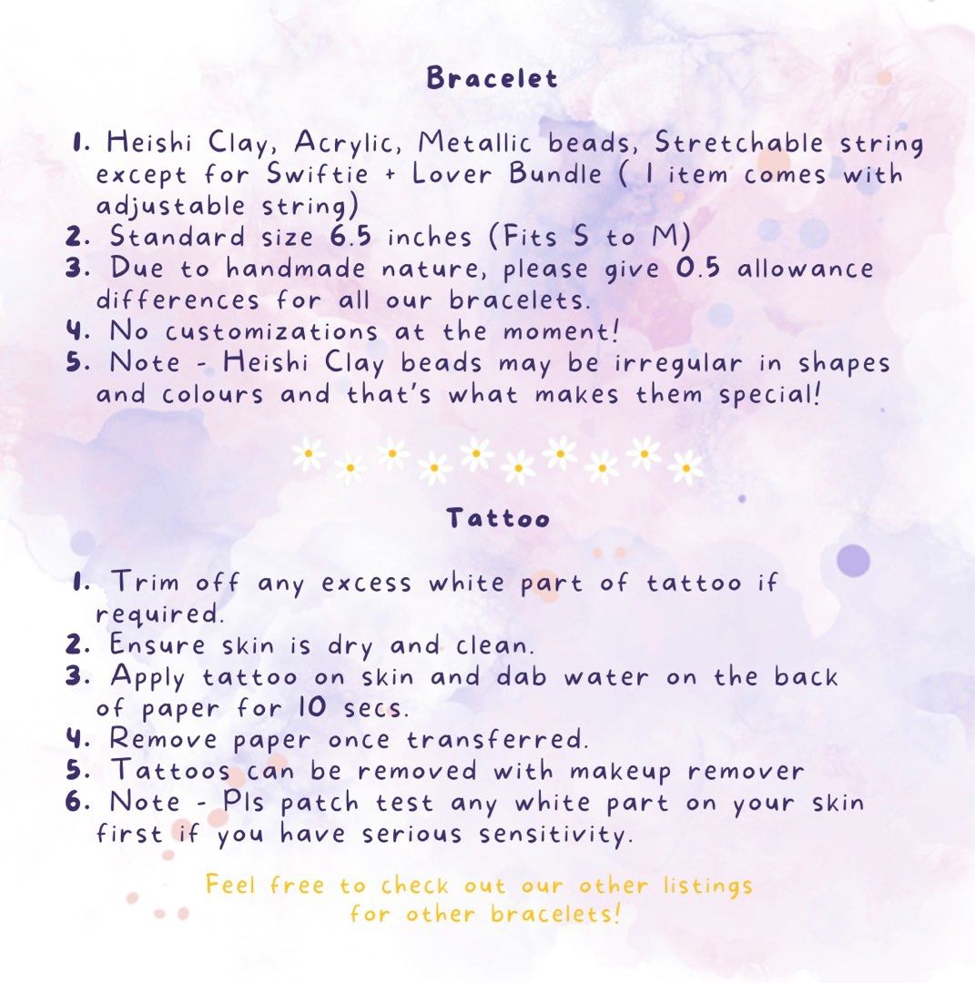 Taylor Swift Friendship Bracelet - Bundle of 2 + Taylor Swift Tattoo ...