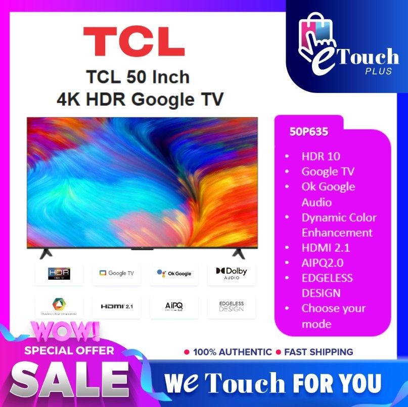 Tcl 50 inch P635 Smart UHD LED 4K TV