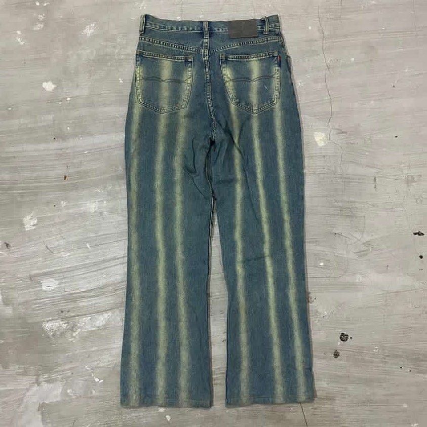 Titanic Printed Vertically Scripted Acid Washed Flared pants