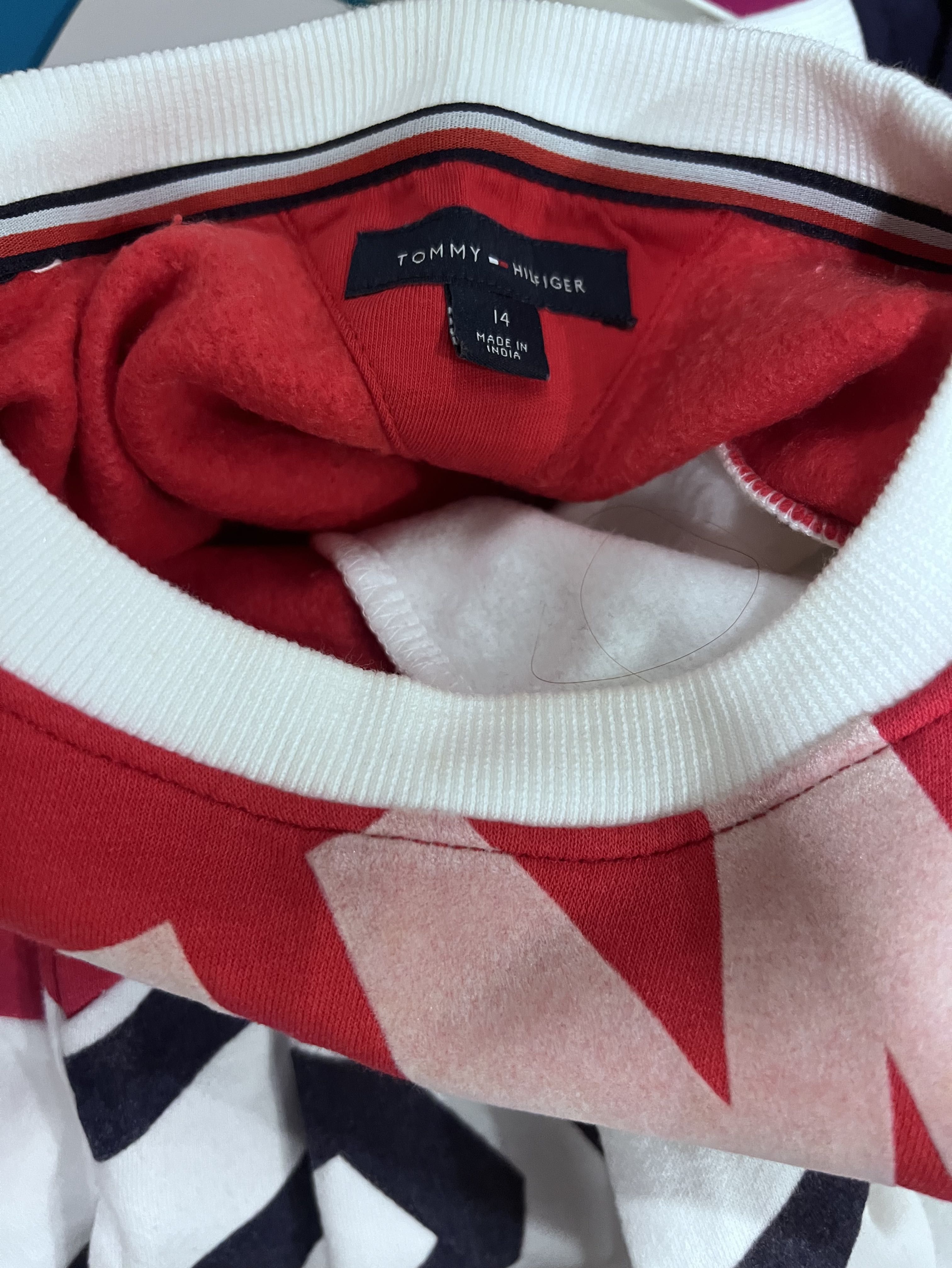 Tommy Hilfiger sweater dress logo graphic classic red white blue authentic USA