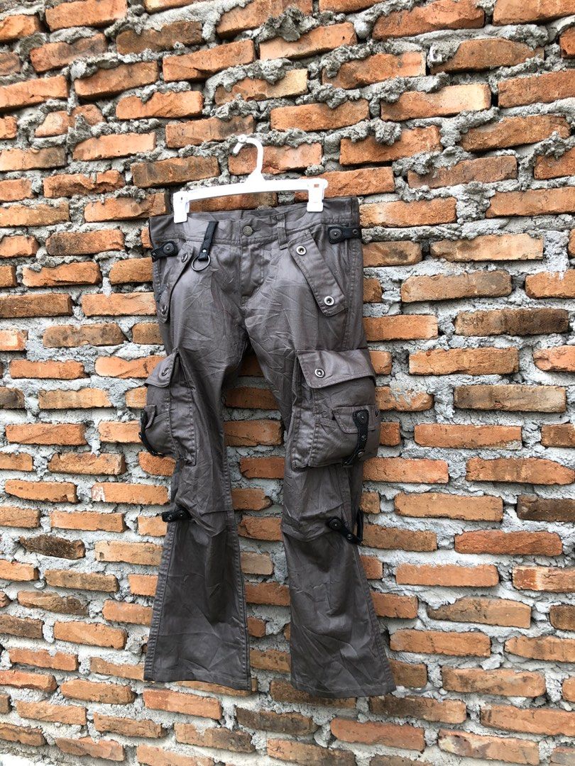 Tornado mart Japanese cargo waxed pants, Fesyen Pria, Pakaian