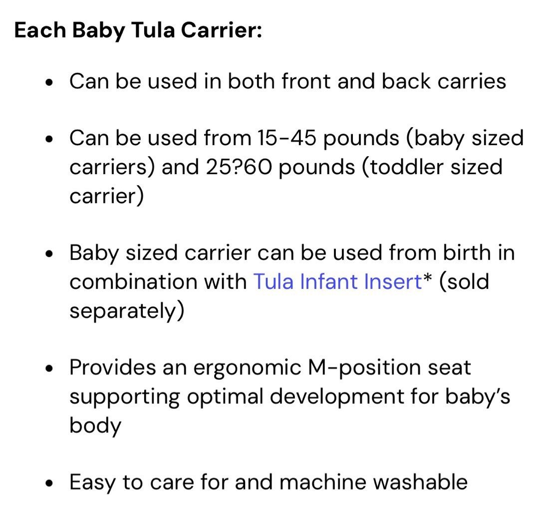 Tula Baby Carrier Navigator, Babies & Kids, Going Out, Carriers