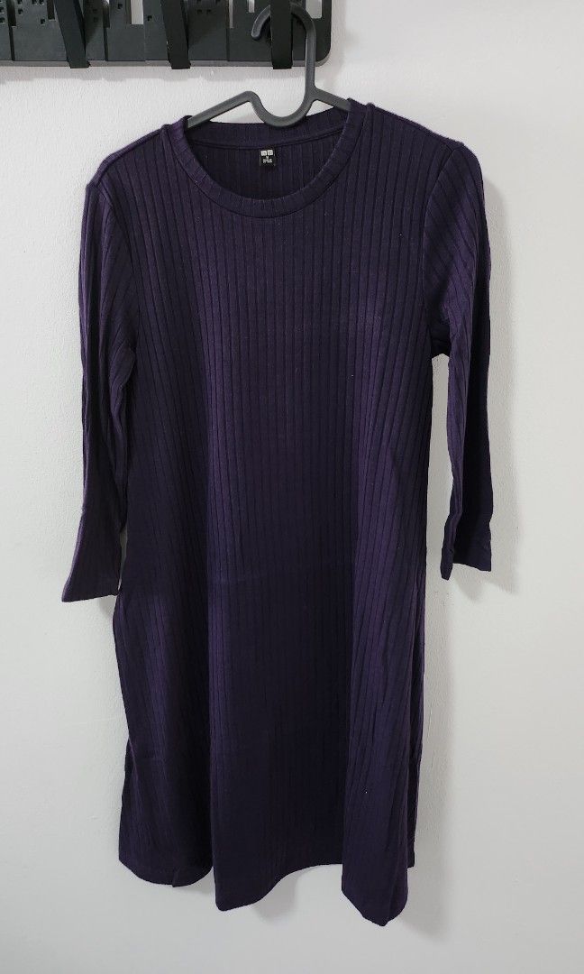 Uniqlo Midi Dress in Purple, Women's Fashion, Dresses & Sets, Dresses