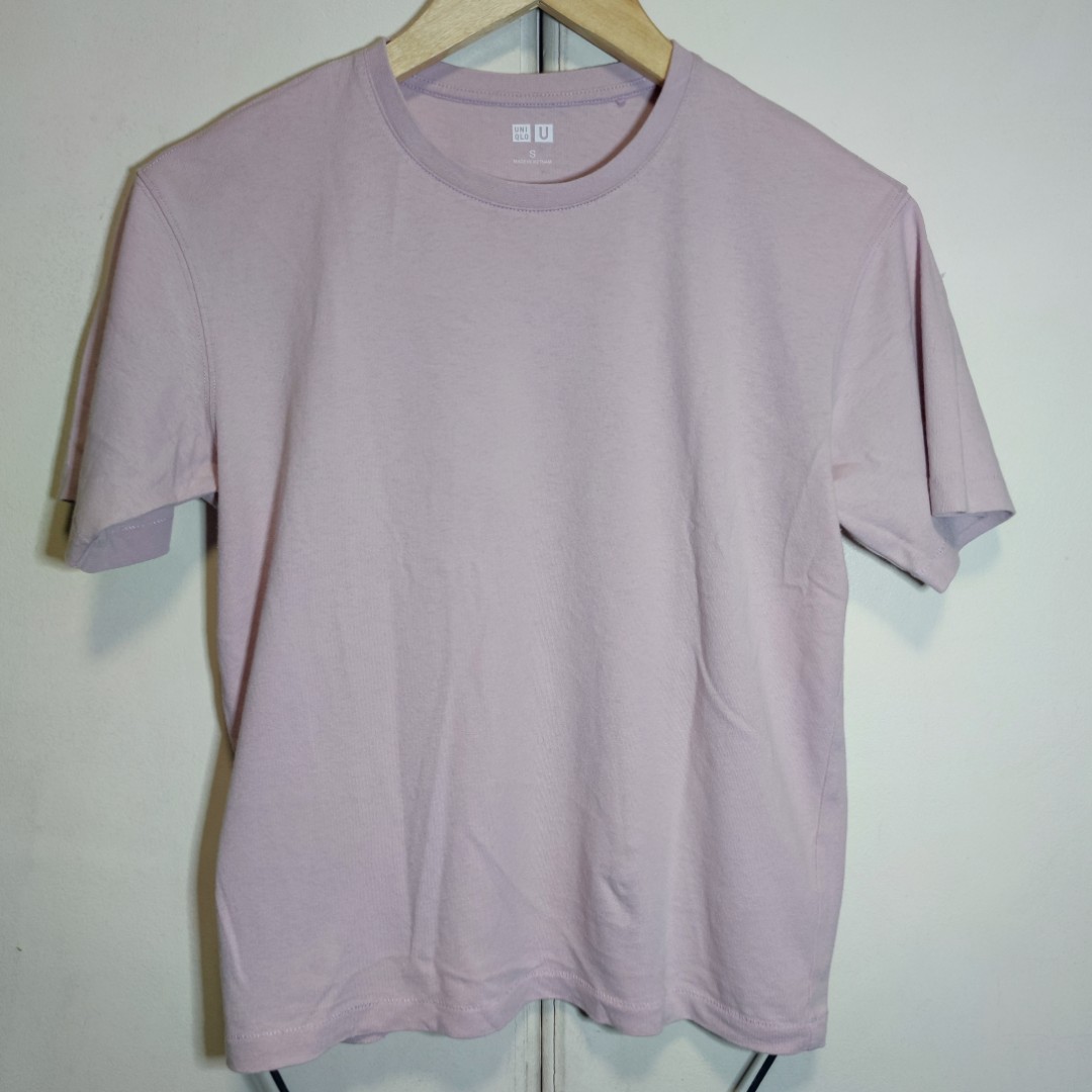 Uniqlo pink basic shirt on Carousell