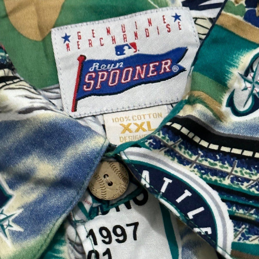 Vintage Reyn Spooner Seattle Mariners Button down polo (Category: Formal Shirts) located in Pasig City. Submitted by trendapparelph (Listing ID 1246411024, Image 3). Description: Dimensions (Inches) : Length: 33" Width: 26".