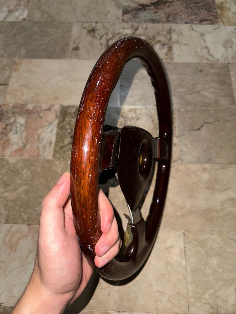 Vintage wood steering wheel, Car Parts & Accessories, Steering, Brakes