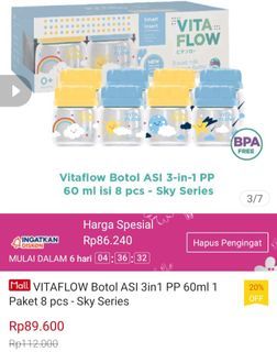 Vitaflow botol asi pp with free