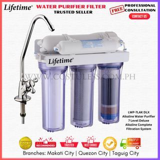 WATER PURIFIER, Lifetime Water Purifier Alkaline Complete Water Filter Set ORIGINAL WATER QUALITY SEAL (White)