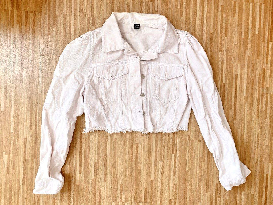 White jean shop jacket cropped