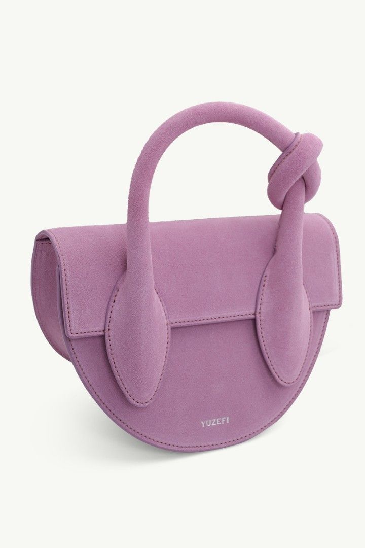 【YUZEFI】MINI PRETZEL SUEDE TOTE BAG - BUTTERSCOTCH tas satchel yuzefi Pretzel Knotted Tote Bag in Butterscotch