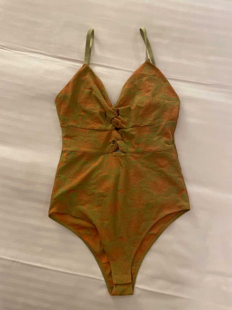 Zara Bikini in Orange and Green Bikini Zara Summer on Carousell