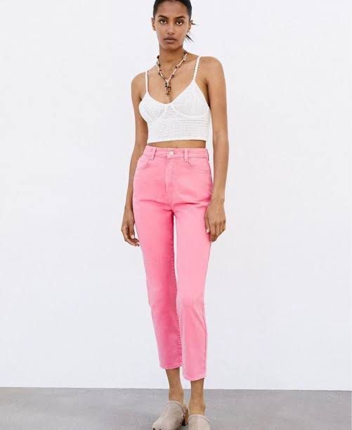 Pink mom 2025 jeans zara