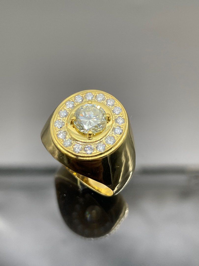 1.02 Carat Diamond Ring Mens 18k Yellow Gold Men s Fashion