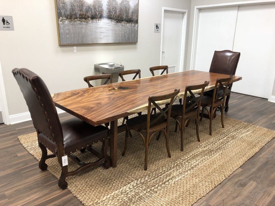 10ft Dining long table conference solid wood slab acacia (Category: Tables & Sets) located in Quezon City. Submitted by jesjnj1212 (Listing ID 1248108501, Image 2). Description: 10ft Dining long table conference solid wood slab acacia made to order Heirloom quality good investment it will appreciate for long time. acacia and mahogany available wood metal frame free delivery within metro manila. pls visit our Facebook: page northern cut woodcraft.
