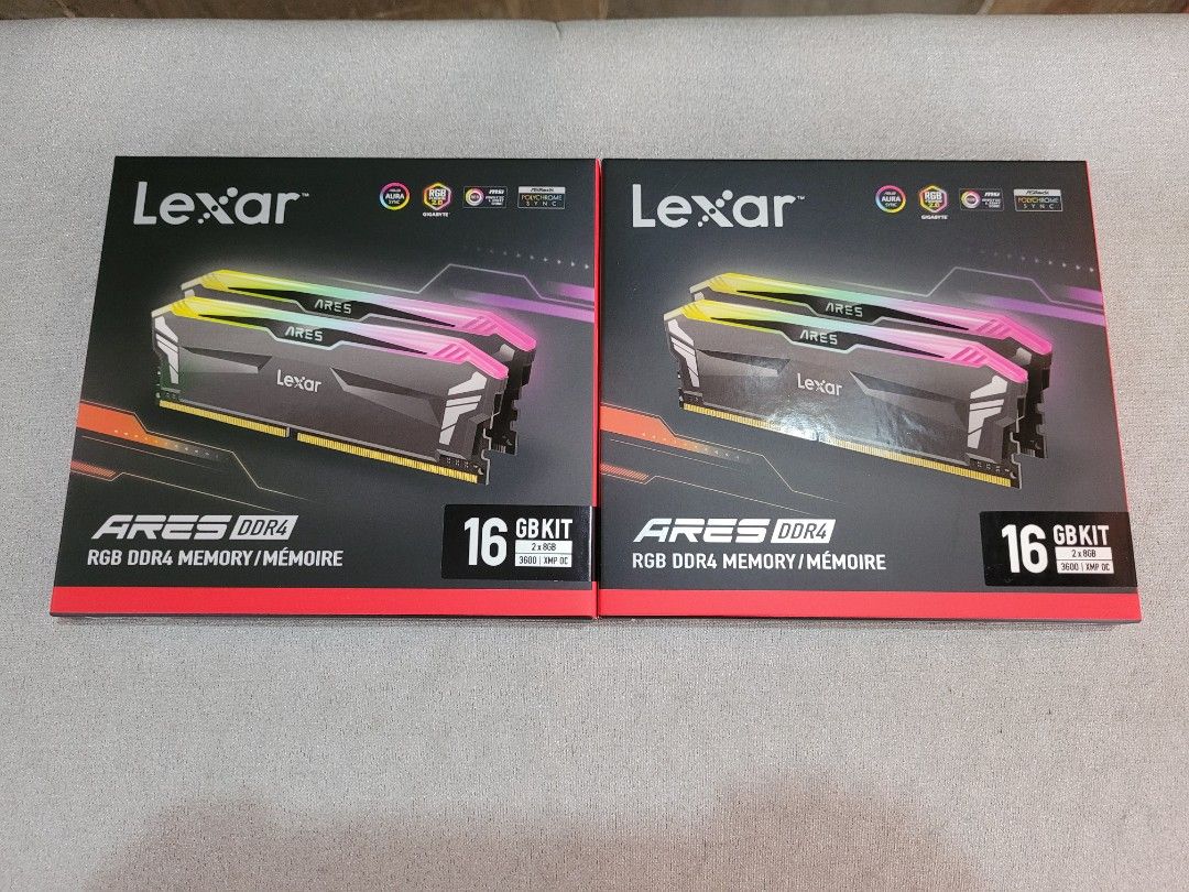16GB 2x8GB Lexar Ares RGB DDR4 3600 Desktop RAM CL18