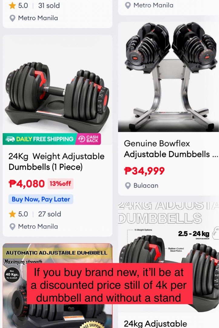 Dumbbells buy hotsell now pay later