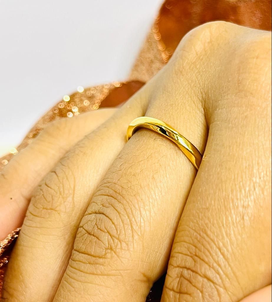Plain 24k gold ring sales