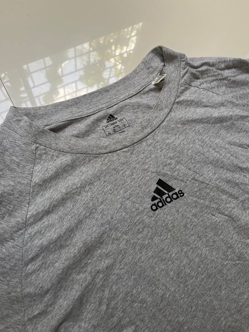 Adidas Grey T Shirt w Back Print on Carousell
