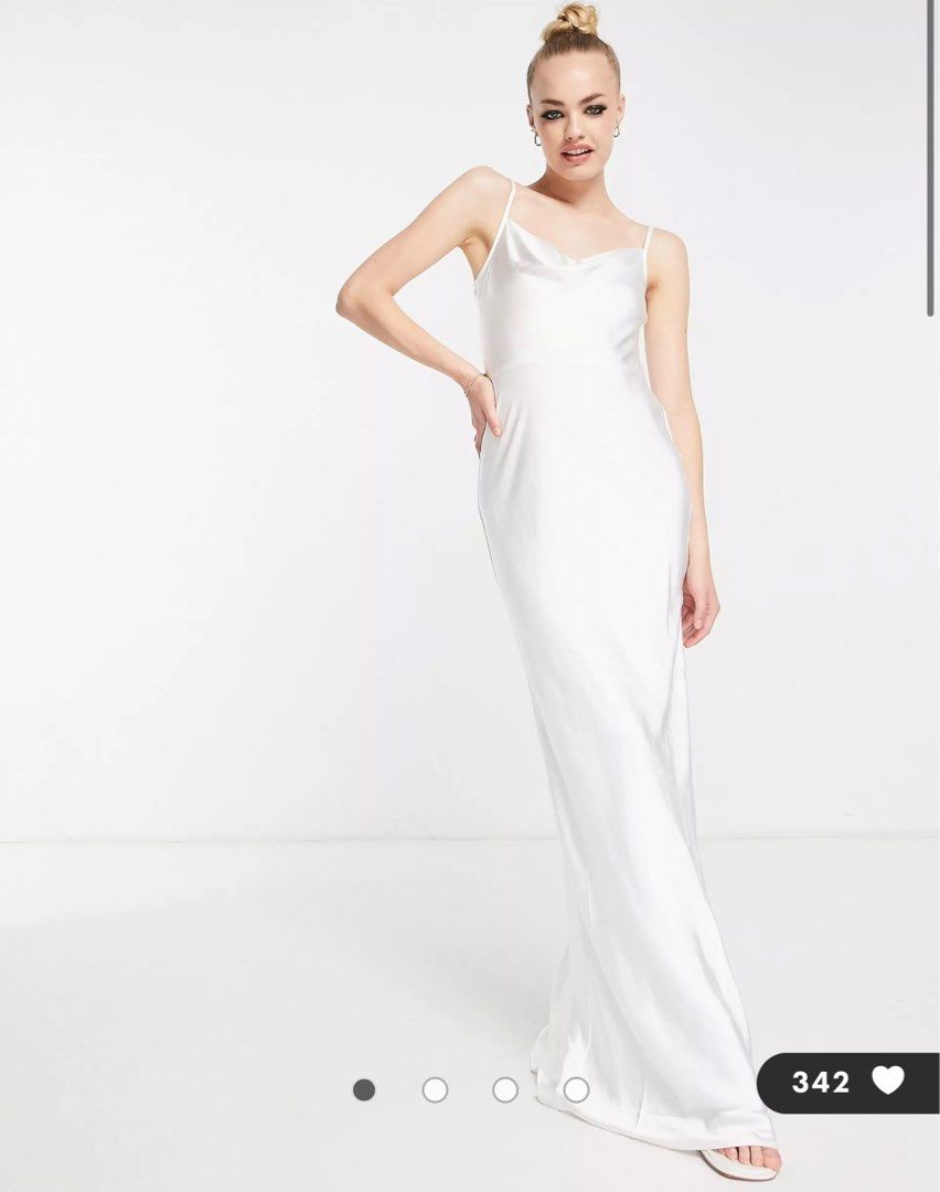asos white satin dress ASOS | Dresses | Asos Bridal White Offshoulder Satin Dress
