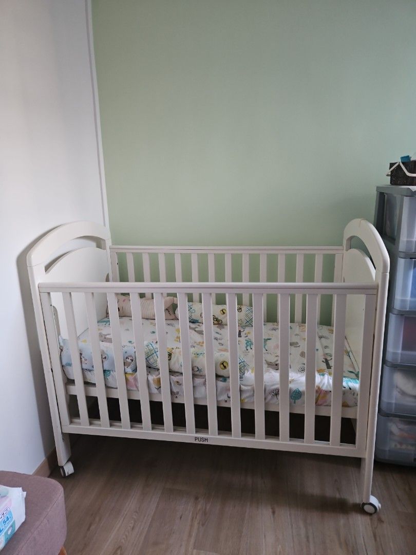 Baby Cot scandinavian style white, Babies & Kids, Baby Nursery & Kids