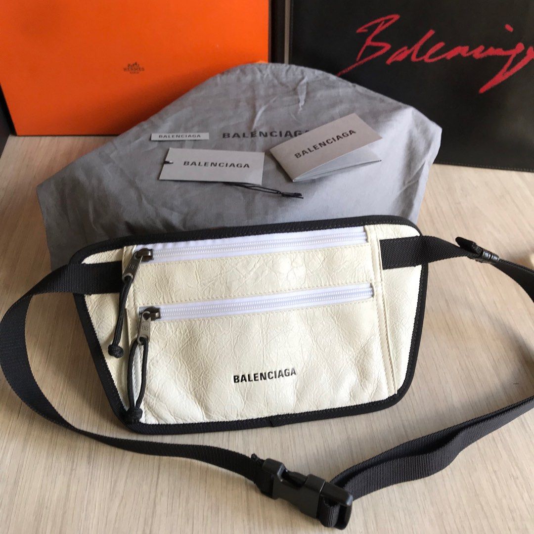 Balenciaga 100 Authentic Weekend Leather Crossbody Belt Bag