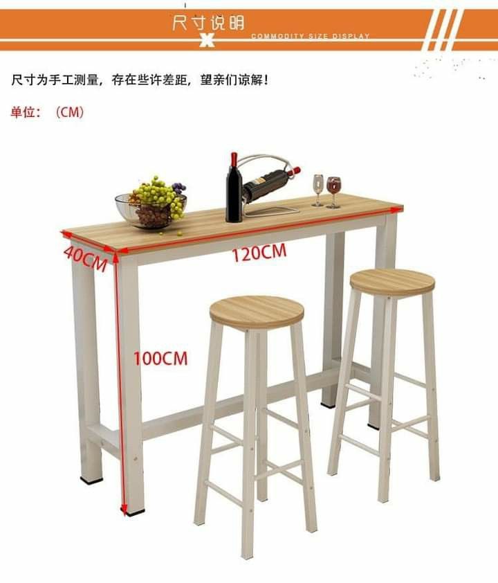 Barstool Table (Category: Tables & Sets) located in Manila. Submitted by minidivisoria (Listing ID 1248176835, Image 2). Description: 2400 php Size: 120*30*100cm Onhand.