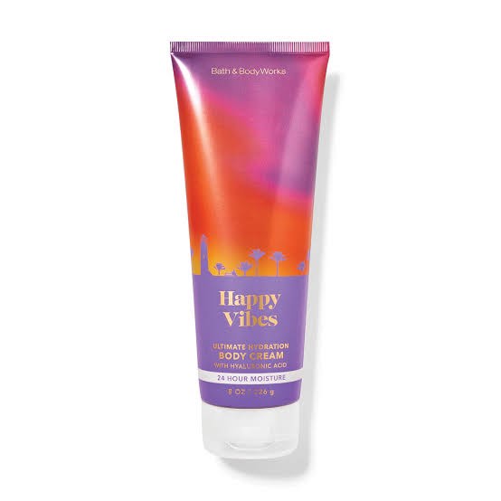 bath & body works happy vibes ultimate hydration body cream with