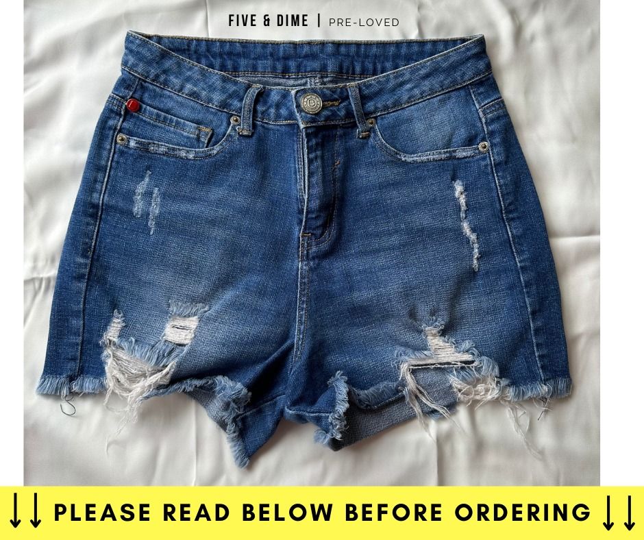 Bench - Highwaist Distressed Ripped Denim Shorts (Category: Shorts) located in Imus. Submitted by fiveanddime_ (Listing ID 1248214799, Image 1). Description: ITEM SPECIFICATION: The store will not be liable in case the clothing doesn’t fit you. Make sure to double check the details before making an offer and ordering. All paid items are final. No refund, No return policy. Description: Highwaist Distressed Ripped Denim Shorts Brand: Bench Color: B