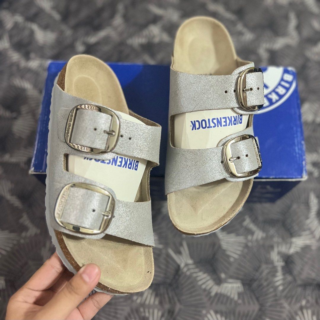 birkenstock big buckle washed metallic
