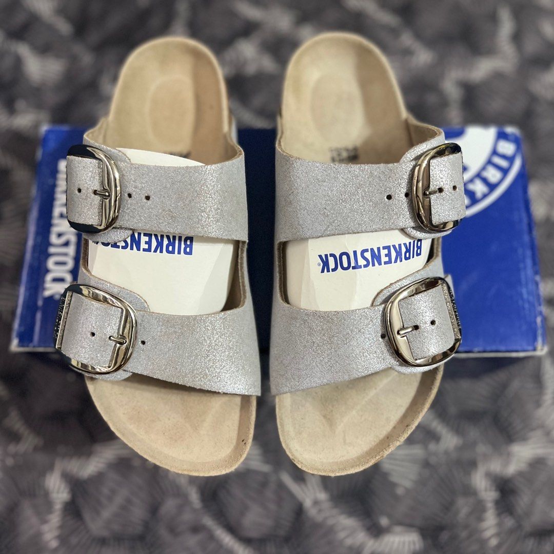 Birkenstock washed 2025 metallic blue silver