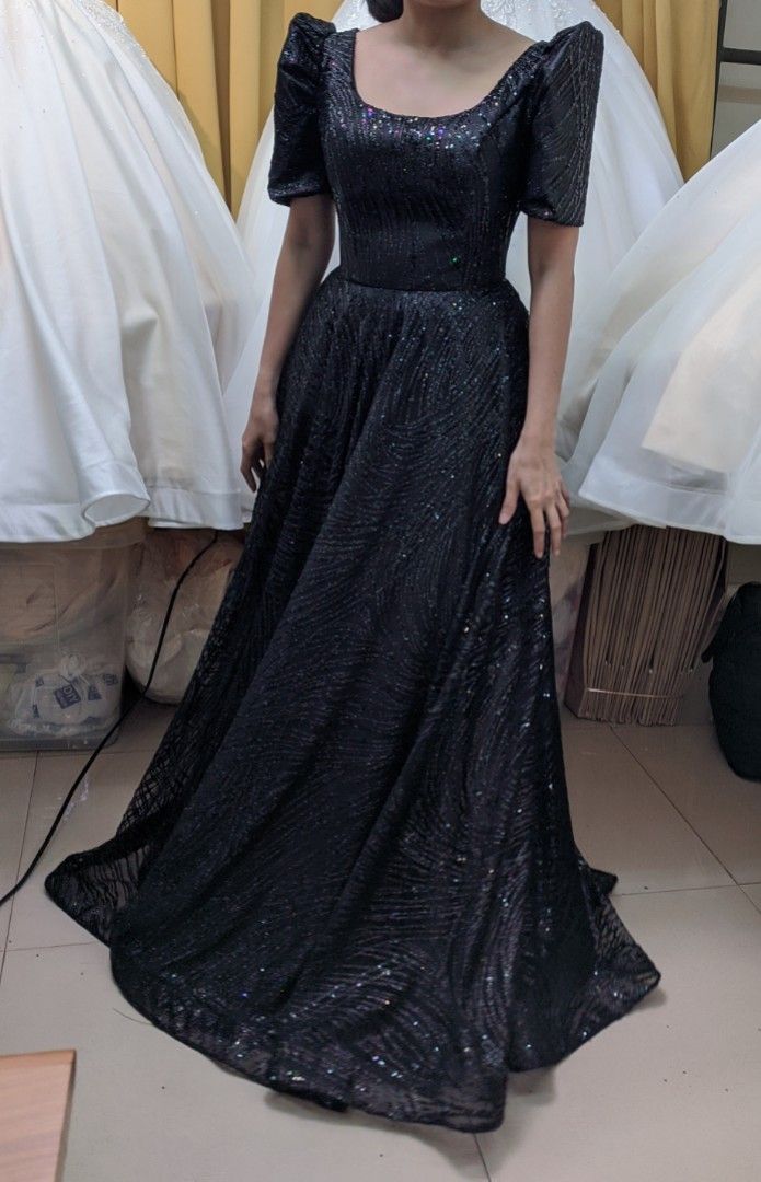 Black hotsell filipiniana dress