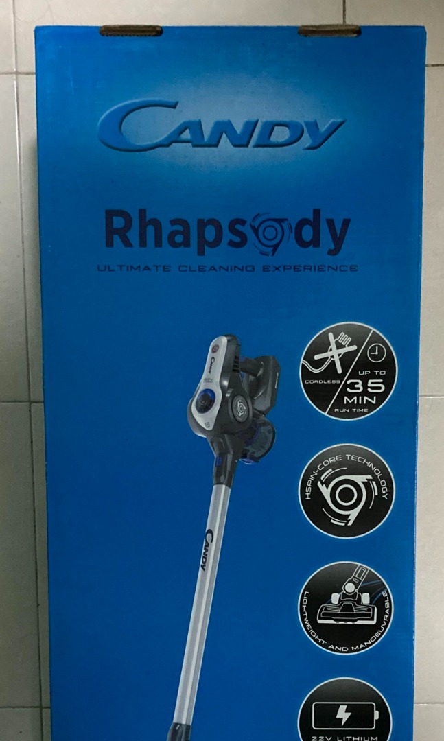 Candy Rhapsody Cordless Vacuum Cleaner, CRA22PTG, Furniture & Home Living, Cleaning & Homecare