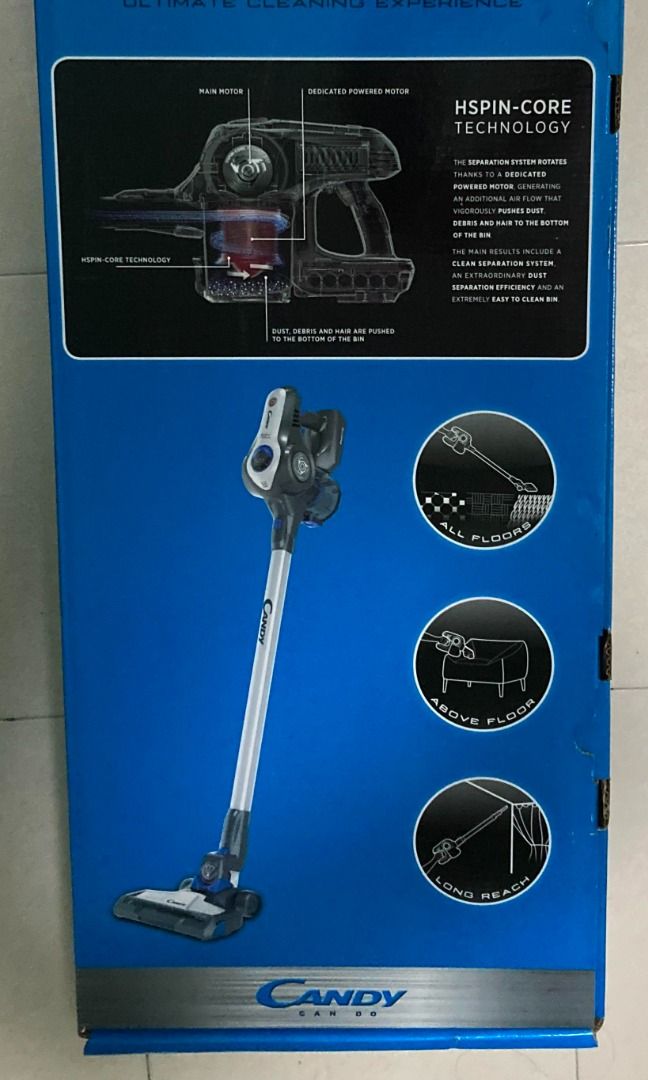 Candy Rhapsody Cordless Vacuum Cleaner, CRA22PTG, Furniture & Home Living, Cleaning & Homecare