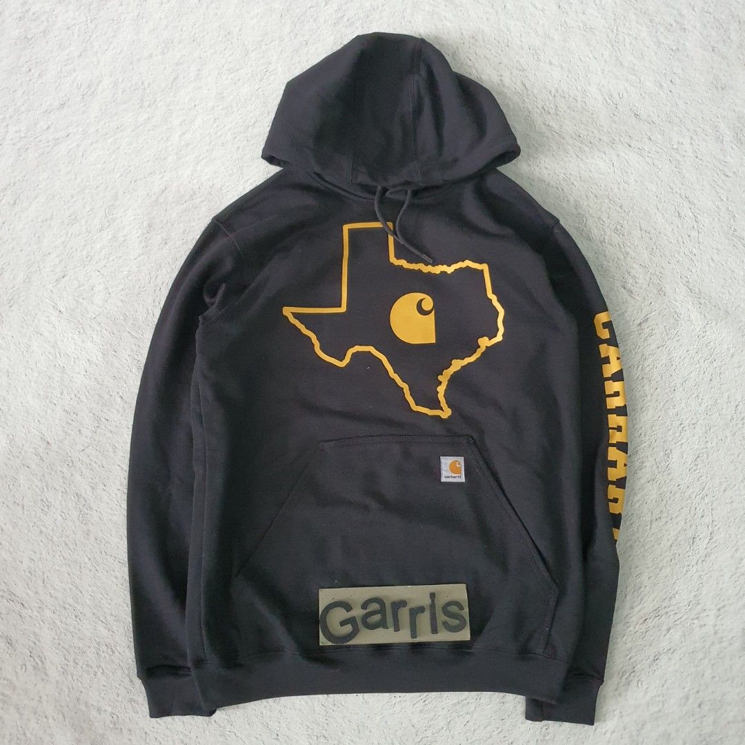 CARHARTT LOOSE FIT MIDWEIGHT TEXAS GRAPHIC SWEATSHIRT HOODIE BLACK