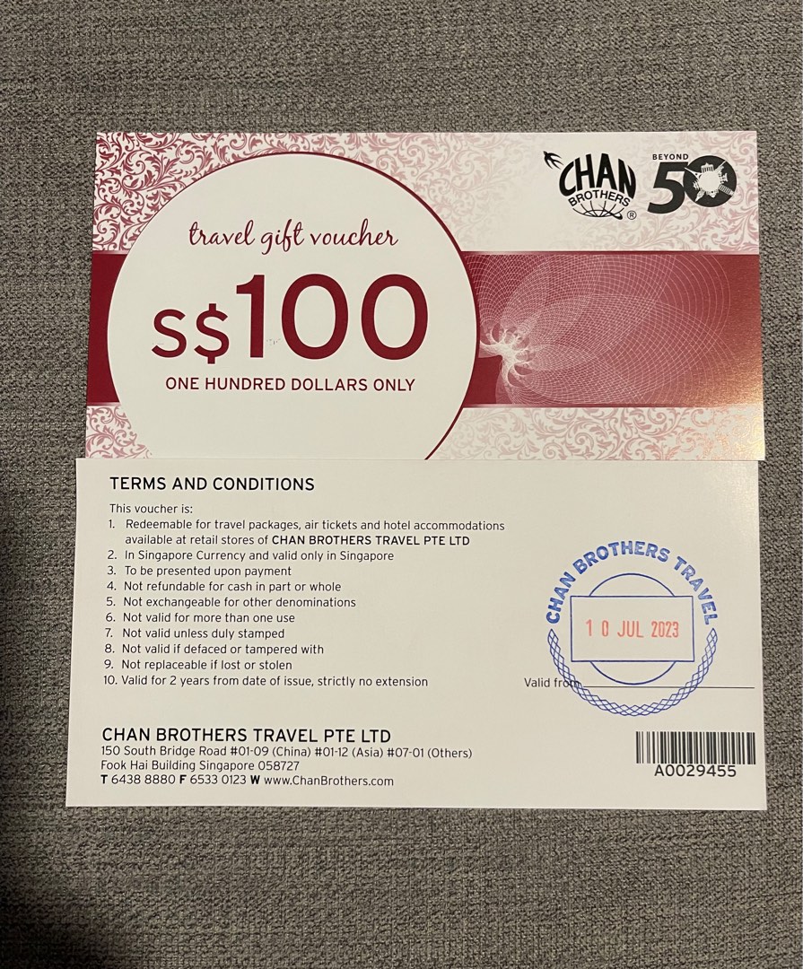 chan brother travel voucher