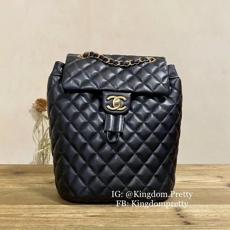 Chanel Classic Quilted Backpack Urban Spirit Flap Closure Chain Strap Black  Gold Hardware GHW Pre-order, Luxury, Bags & Wallets on Carousell