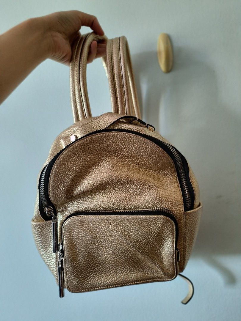 CK Calvin Klein Gold Small Backpack