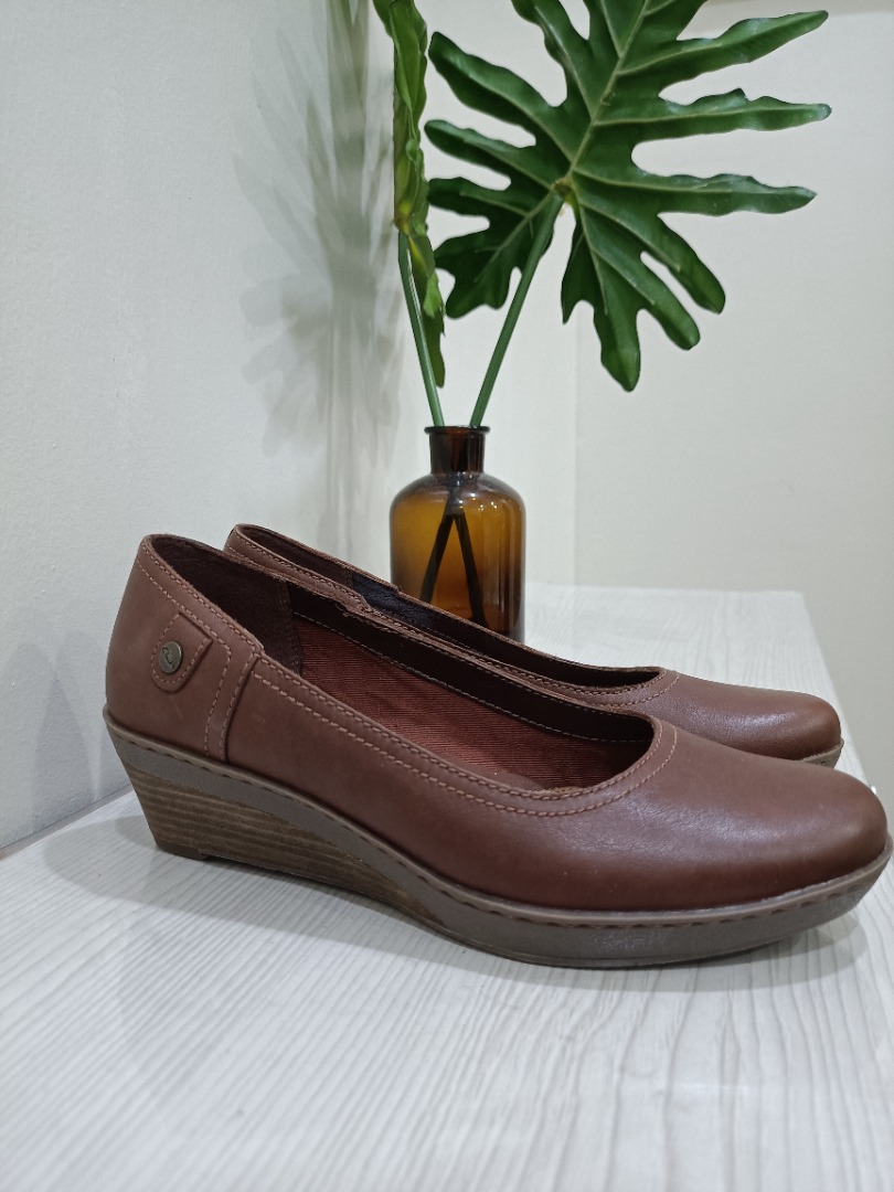 Clarks Gharper Wish Brown Wedges UK6