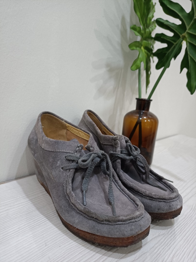 Clarks online suede wedges