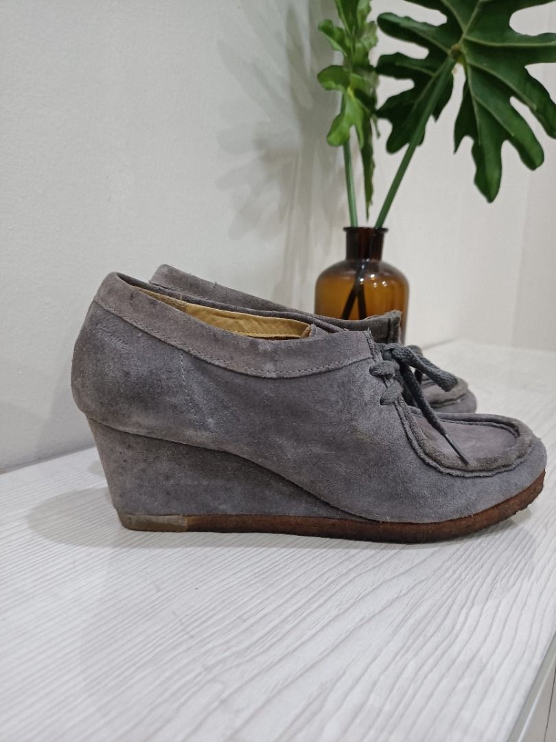 Clarks suede on sale wedges