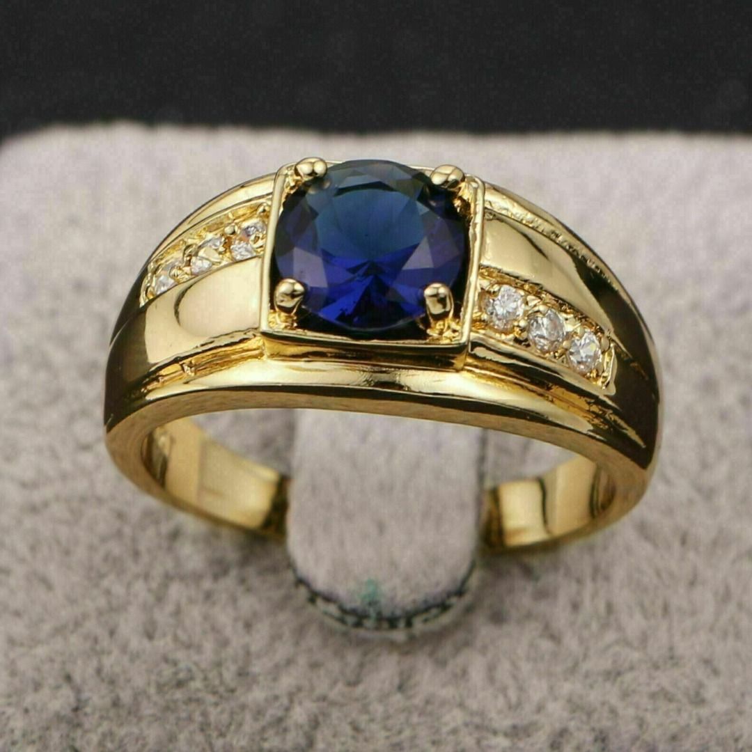 Gold plated sapphire ring sale