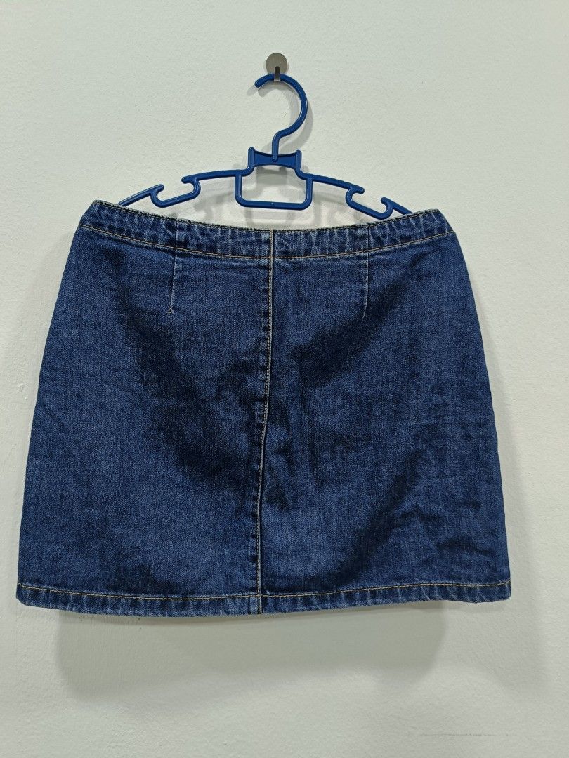 Denim zip skirt sales
