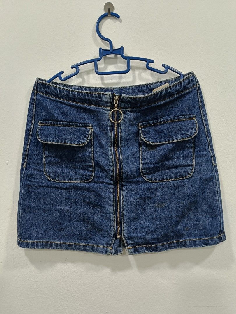 Denim Zip Skirt Women s Fashion Bottoms Skirts on Carousell