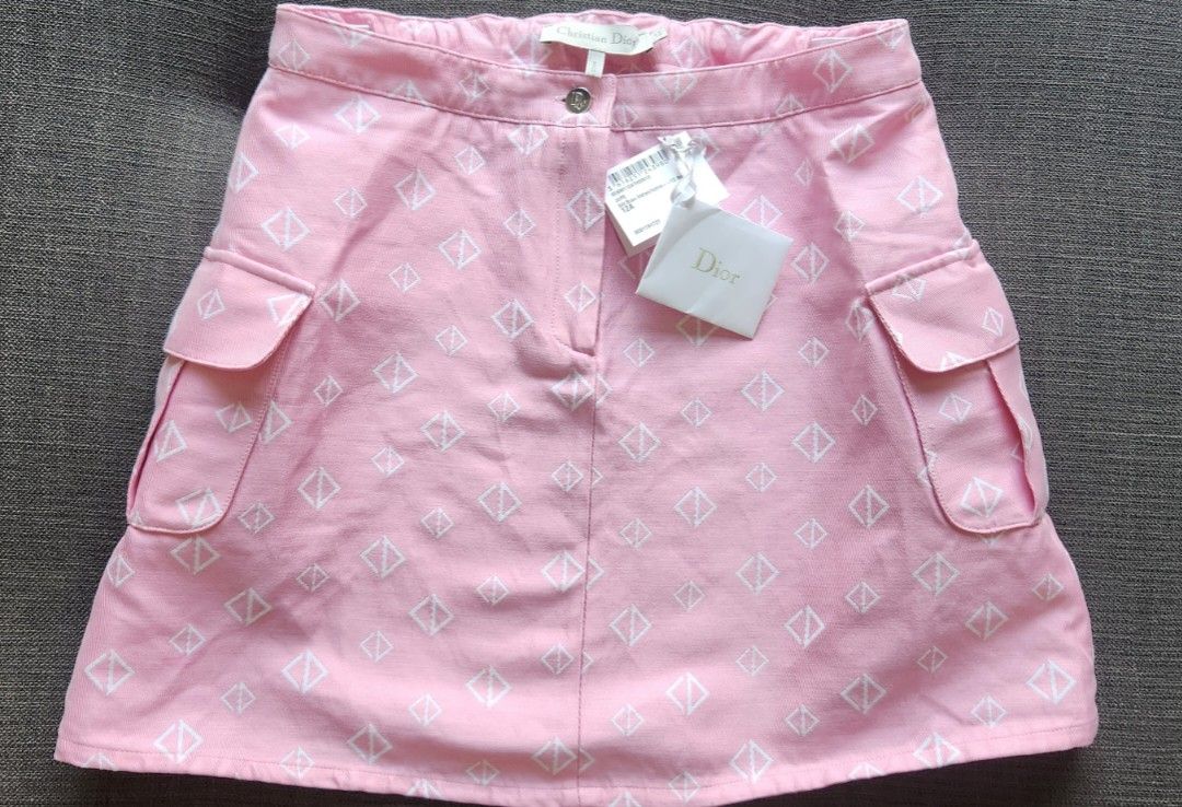Pink dior deals denim skirt